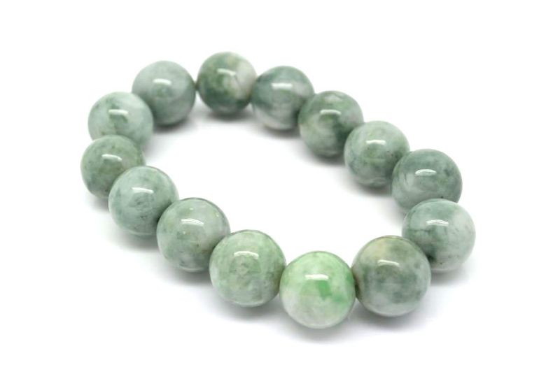 Jade Perlenarmbänder Grosse Perlen Weiss und Grün 4