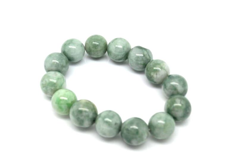 Jade Perlenarmbänder Grosse Perlen Weiss und Grün 5