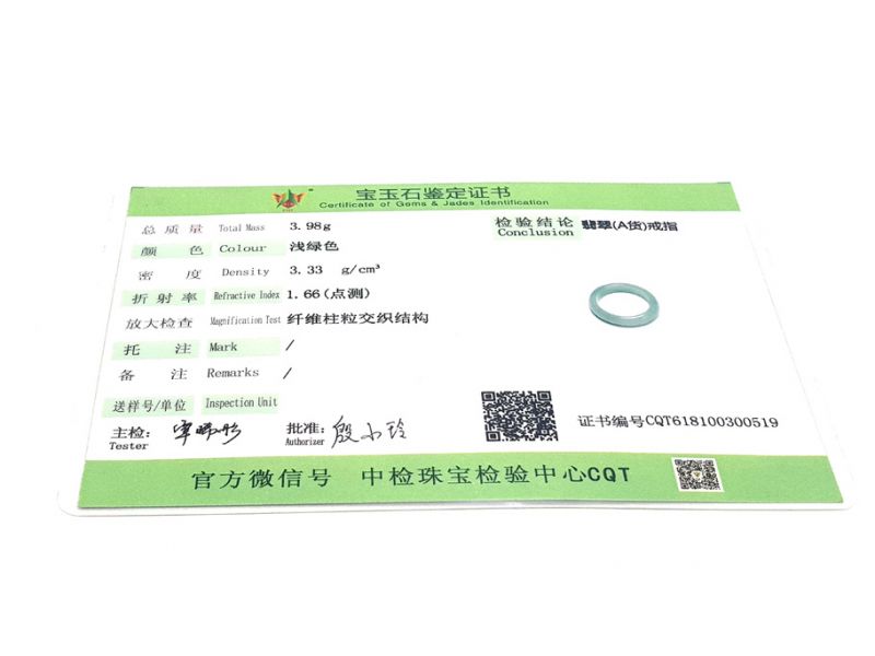 Jade Ring Durchscheinend Grün - Größe 18 4
