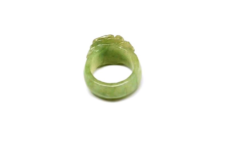 Jade Ring Größe 18,5 Grüne Blume 3