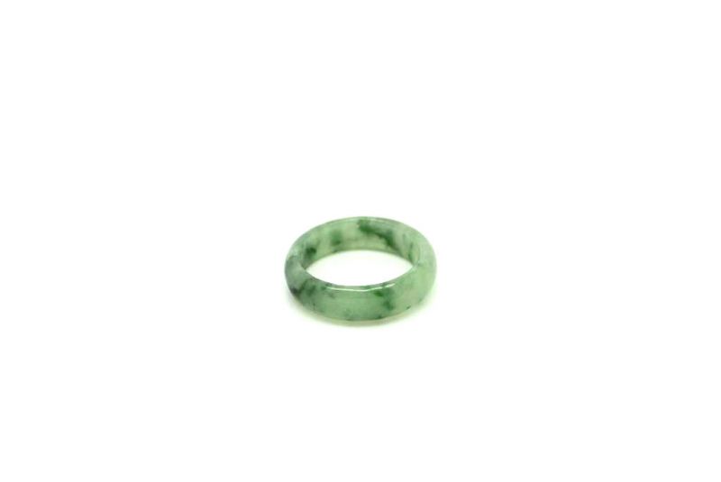 Jade Ring Grün - Größe 17,25 - Weiß und Grüne spotted 2