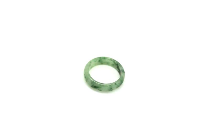 Jade Ring Grün - Größe 17,25 - Weiß und Grüne spotted 3