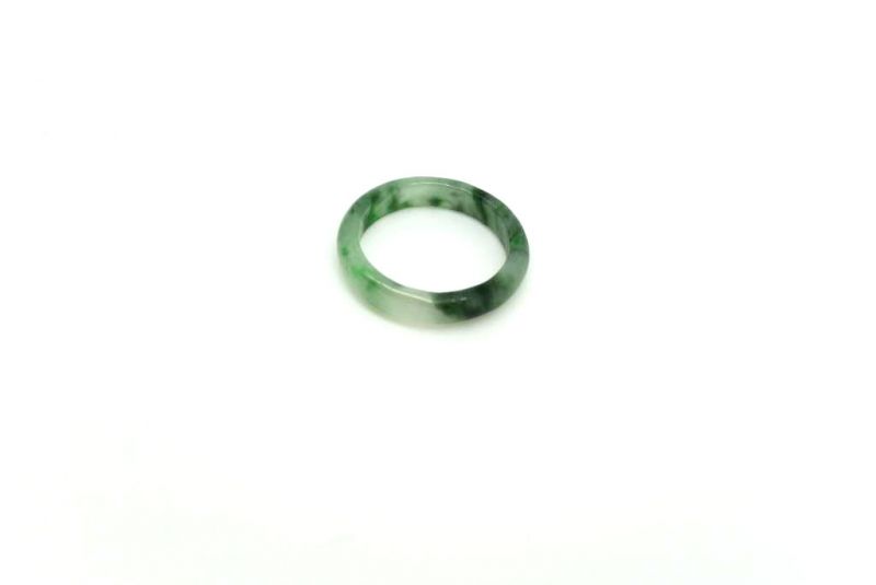 Jade Ring Grün - Größe 17,75 - Weiß und Grüne spotted 3