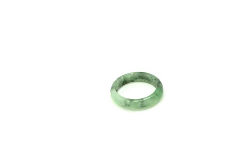 Jade Ring Grün - Größe 18,5 - Weiß und Grüne spotted 2
