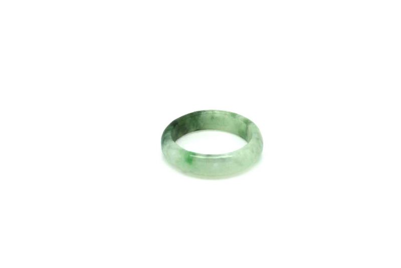Jade Ring Grün - Größe 19 - Weiß und Grüne spotted 2