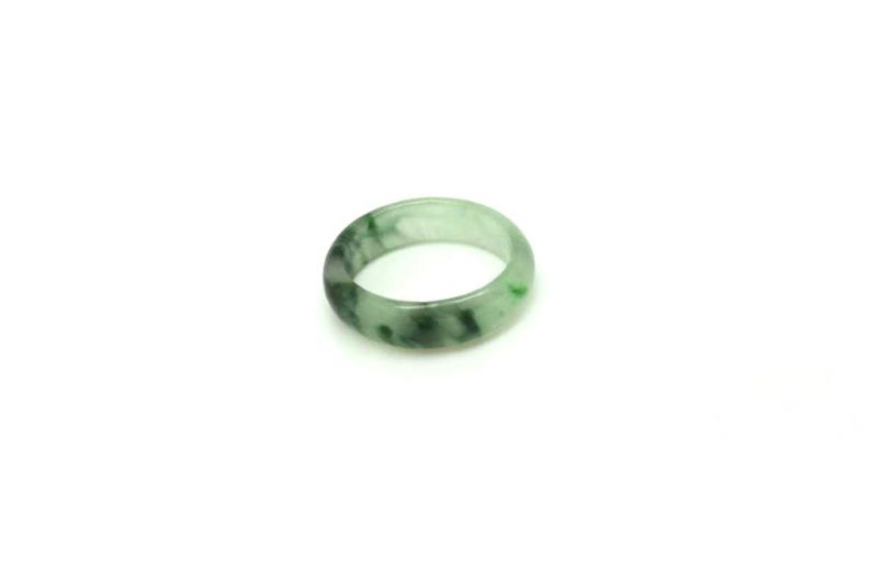 Jade Ring Grün - Größe 19,75 - Weiß und Grüne spotted 2