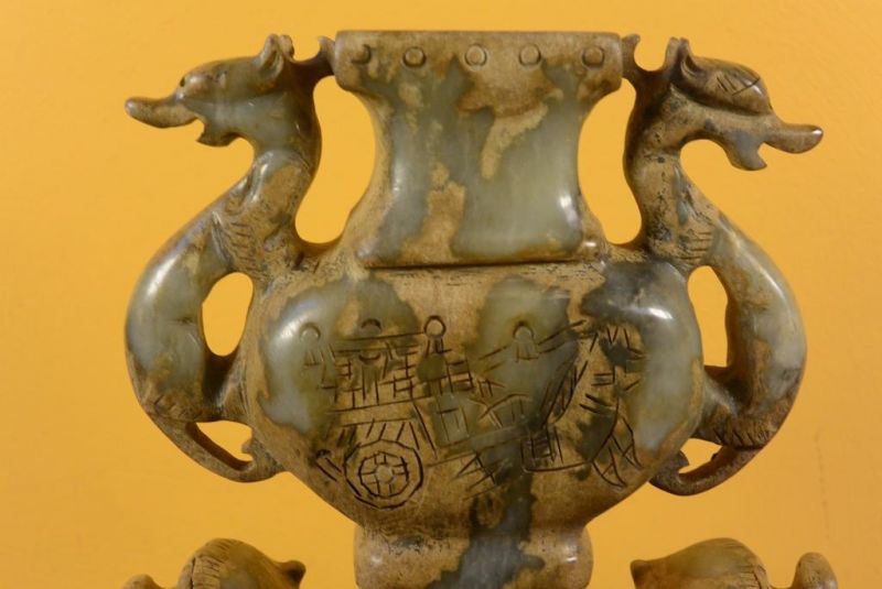 Jade stein - Jade-Box - Vase - Drachen 2
