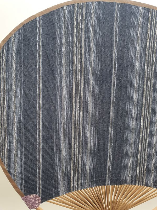 Japanese fan - Uchiwa - Wood and Fabric - Striped 3