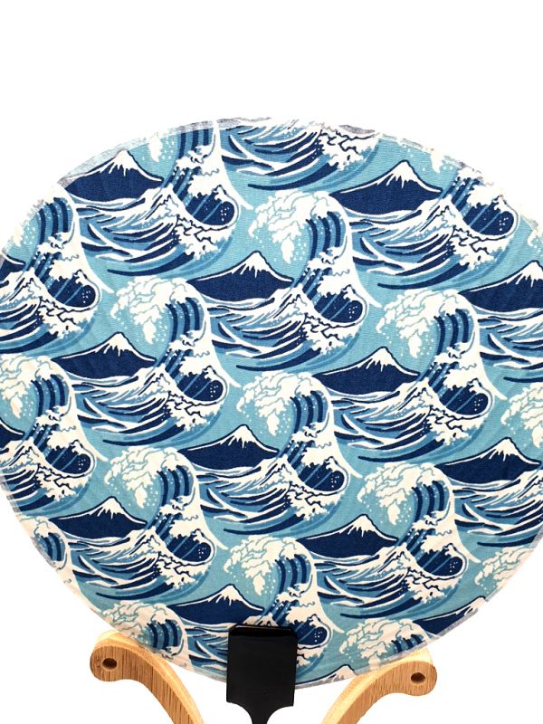 Japanese fan - Uchiwa - Wood and Fabric - The Great Wave off Kanagawa 2
