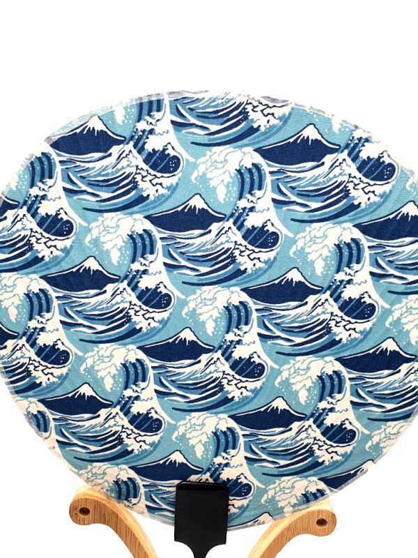 Japanese fan - Uchiwa - Wood and Fabric - The Great Wave off Kanagawa 2