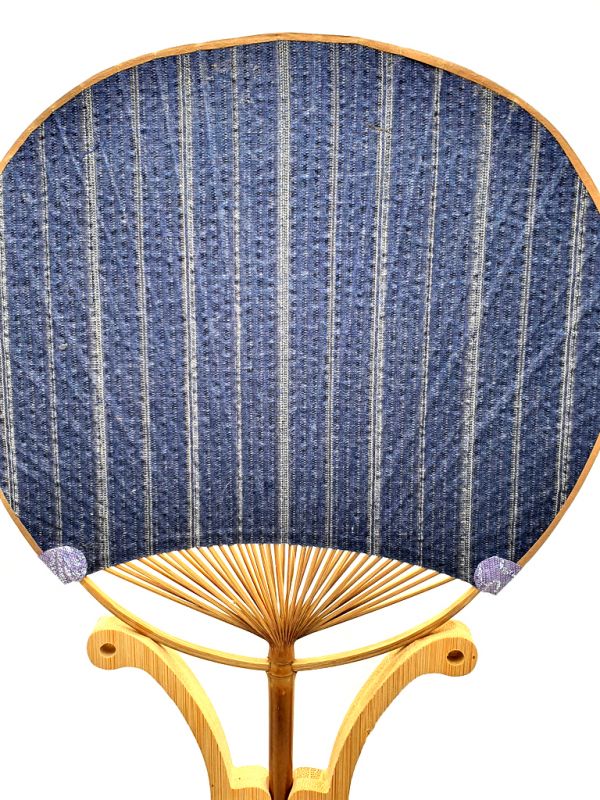 Japanischer Fan - Uchiwa - Holz und Stoff - Gestreift 2
