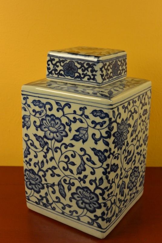 Jarrones chinos de Porcelana flores y hojas 1
