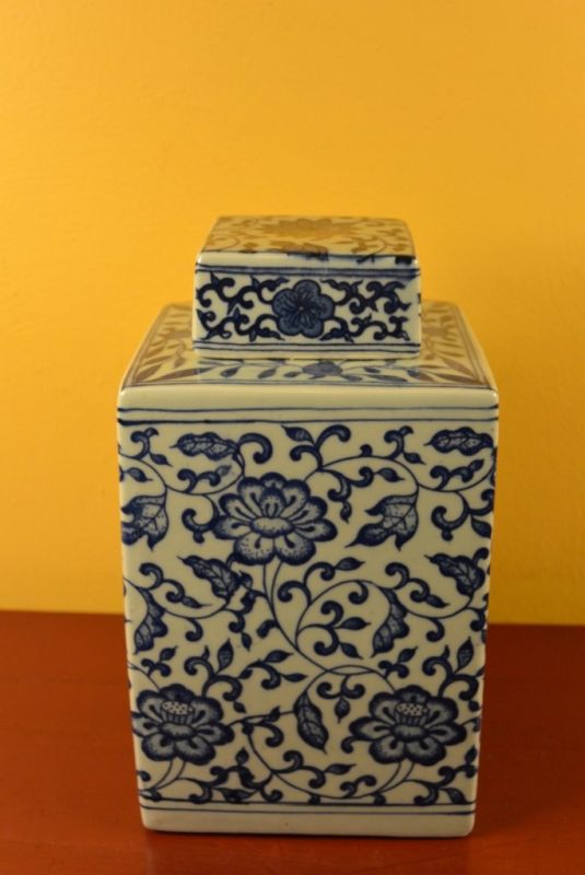 Jarrones chinos de Porcelana flores y hojas 2