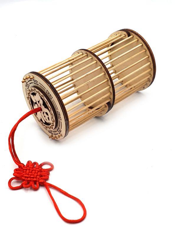 Jaula de grillo chino - Para uso diario - Bambú - Piso redondo 3