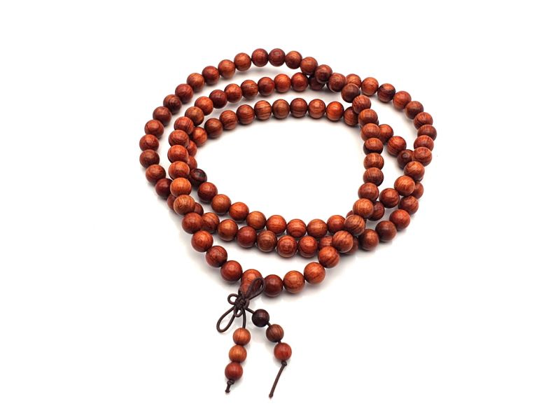 Jewelry - Tibetan wooden Japamala - 100% Natural - Padauk - Pterocarpus 1