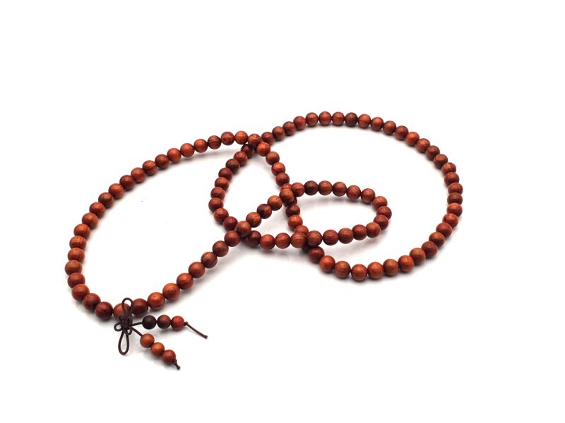 Jewelry - Tibetan wooden Japamala - 100% Natural - Padauk - Pterocarpus 3