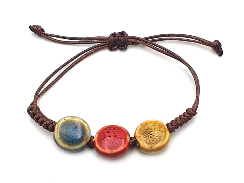 Joyas de cerámica / porcelana - Pulsera pequeña - 3 círculos planos 1