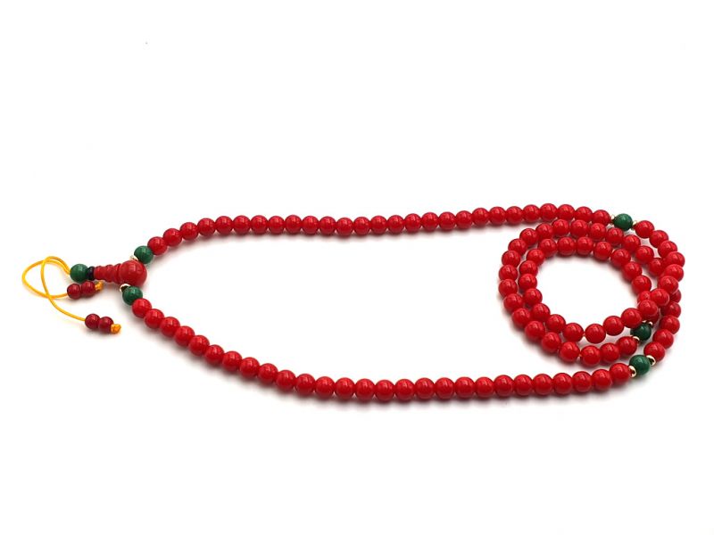 Joyas tibetanas Mâlâ en cuentas de piedra - Rojo 1