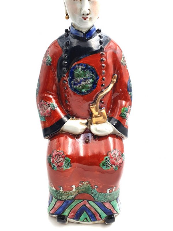 Kaiserin chinesischen polychrome Statue Sitzenden 3