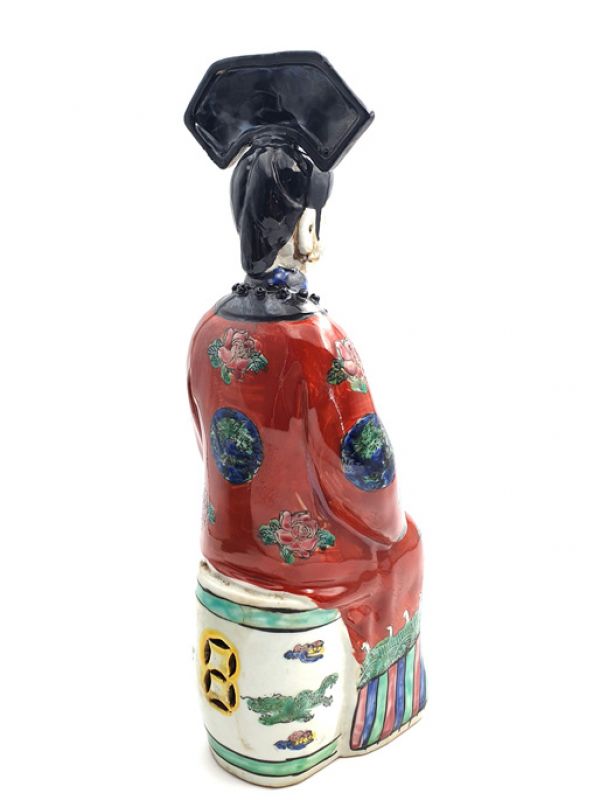 Kaiserin chinesischen polychrome Statue Sitzenden 4