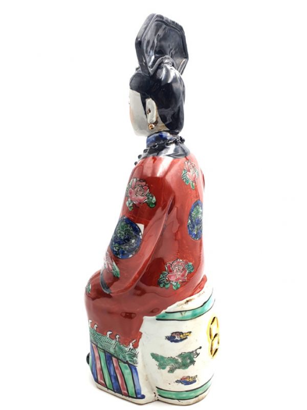 Kaiserin chinesischen polychrome Statue Sitzenden 5