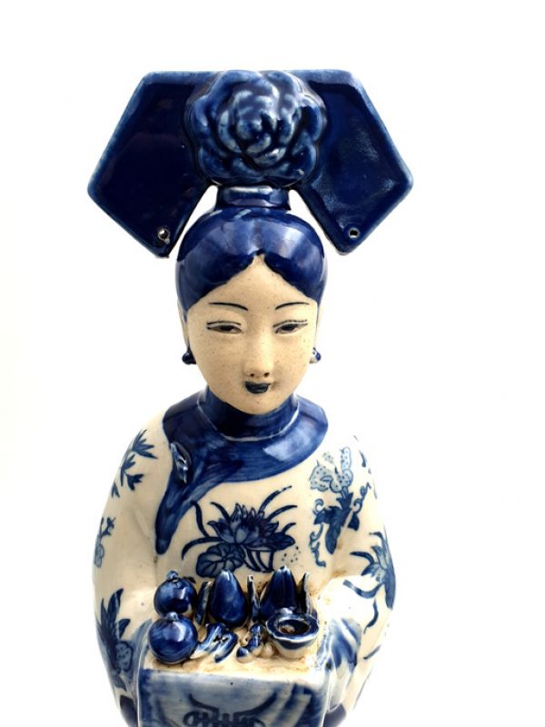 Kaiserin chinesischen weiss und blau Statue - Obstkorb 2