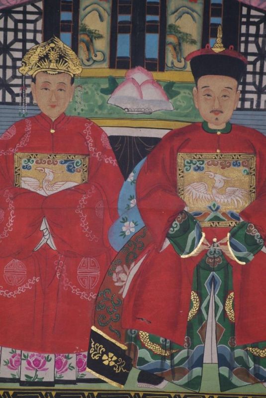 Kaisern und Würdenträgern 2 Personen Qing Dynastie 2