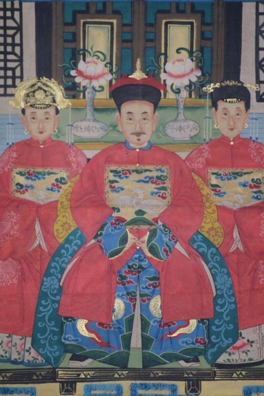 Kaisern und Würdenträgern 3 Personen Qing Dynastie 2