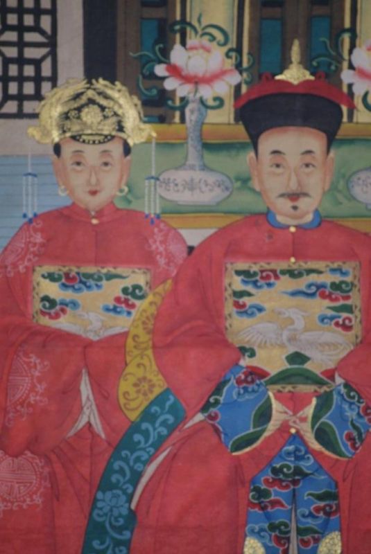 Kaisern und Würdenträgern 3 Personen Qing Dynastie 3