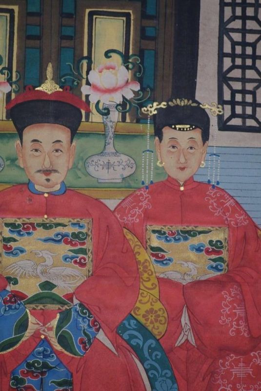 Kaisern und Würdenträgern 3 Personen Qing Dynastie 4
