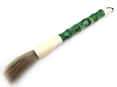 Kalligraphie-Pinsel aus Stein – Bambusform – künstlerische Dekoration - Grün