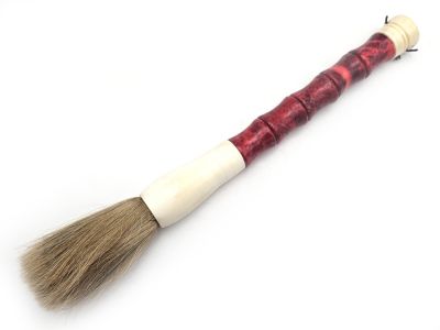 Kalligraphie-Pinsel aus Stein – Bambusform – künstlerische Dekoration - Rot