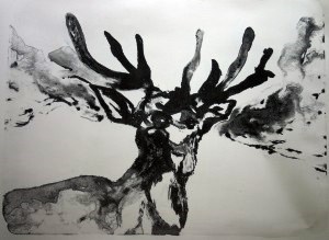 cerf peinture chine