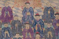 Ancien portrait d'ancêtres Chinois dignitaires de Chine décoration Chinoise