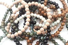 Bracelets en jade et bois - Jade naturel - essences de bois