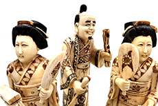 Okimonos - Grande statue chinoise en os de buffle