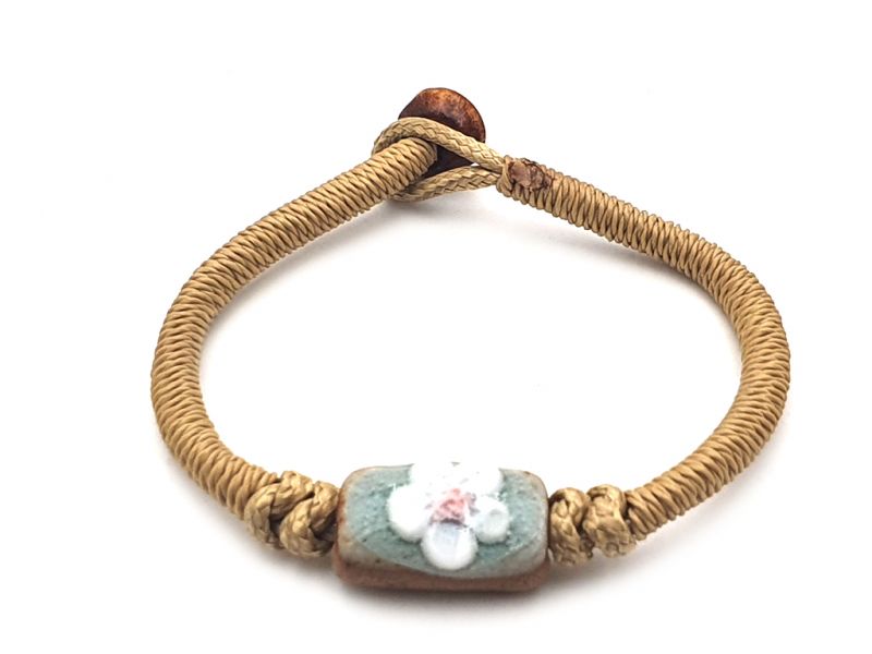 Keramik- / Porzellanschmuck - Kleines Armband - Blaue Blume 2