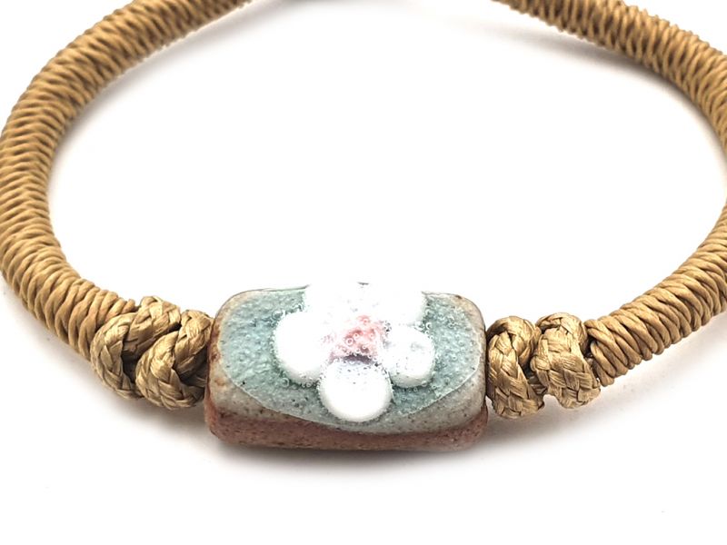 Keramik- / Porzellanschmuck - Kleines Armband - Blaue Blume 3