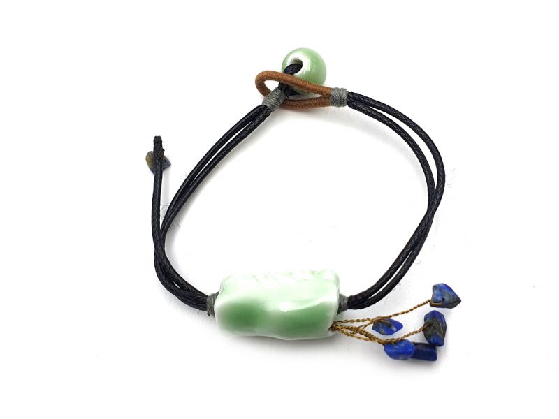 Keramik- / Porzellanschmuck - Kleines Armband - Keramik und Lapislazuli 2