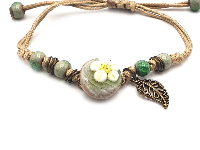 Keramik- / Porzellanschmuck - Kleines Armband - Natur 2