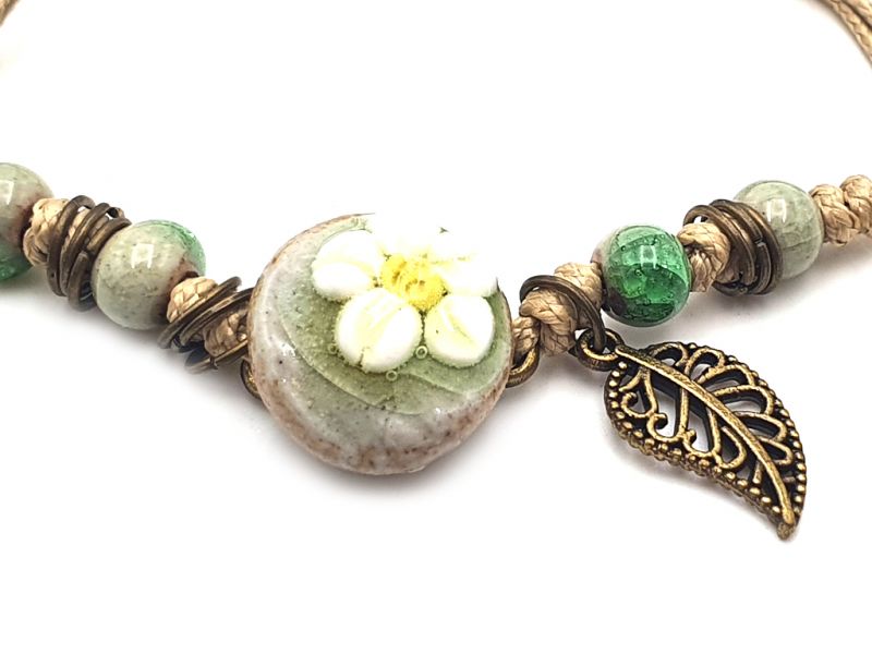 Keramik- / Porzellanschmuck - Kleines Armband - Natur 3