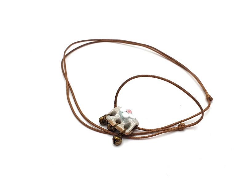 Keramik- / Porzellanschmuck - Kleines Keramikkette - Blume und Glocken 4