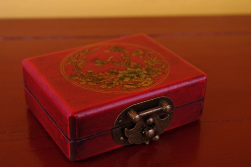 Klein Chinesische Schatullen und Abakus Rot 5