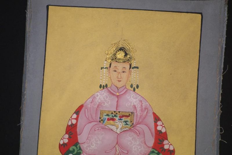 Kleine Ahnenpaare und Kaiser Chinesische Malerei Fuchsie 3