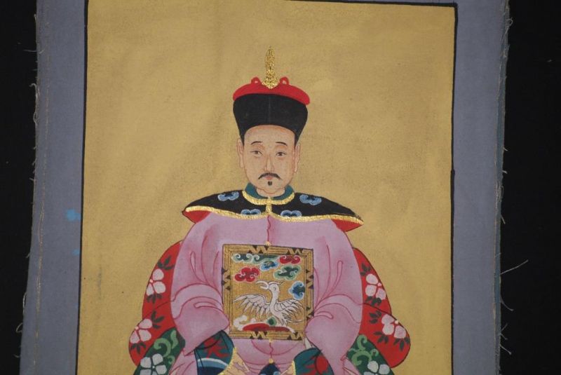 Kleine Ahnenpaare und Kaiser Chinesische Malerei Fuchsie 4