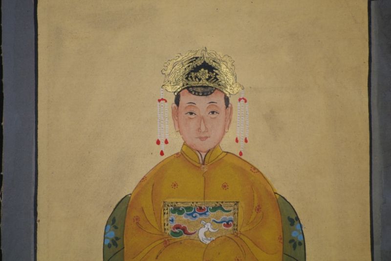 Kleine Ahnenpaare und Kaiser Chinesische Malerei Gelb 3