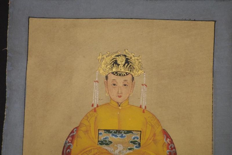 Kleine Ahnenpaare und Kaiser Chinesische Malerei Gelb 3