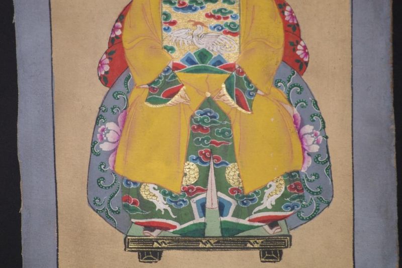Kleine Ahnenpaare und Kaiser Chinesische Malerei Gelb 5