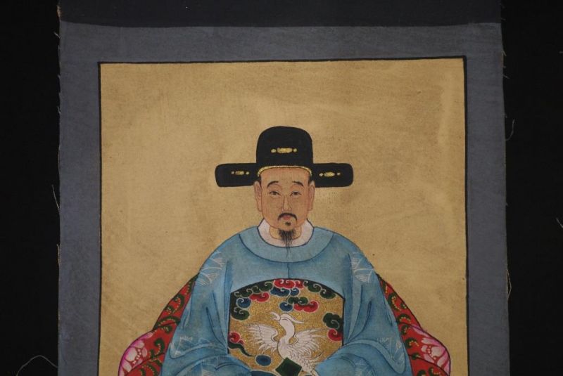 Kleine Ahnenpaare und Kaiser Chinesische Malerei Himmelblau 3