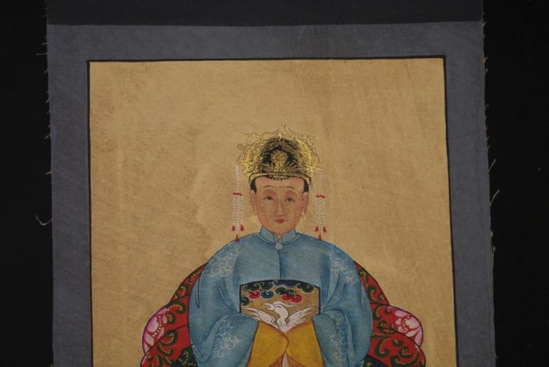 Kleine Ahnenpaare und Kaiser Chinesische Malerei Himmelblau 4